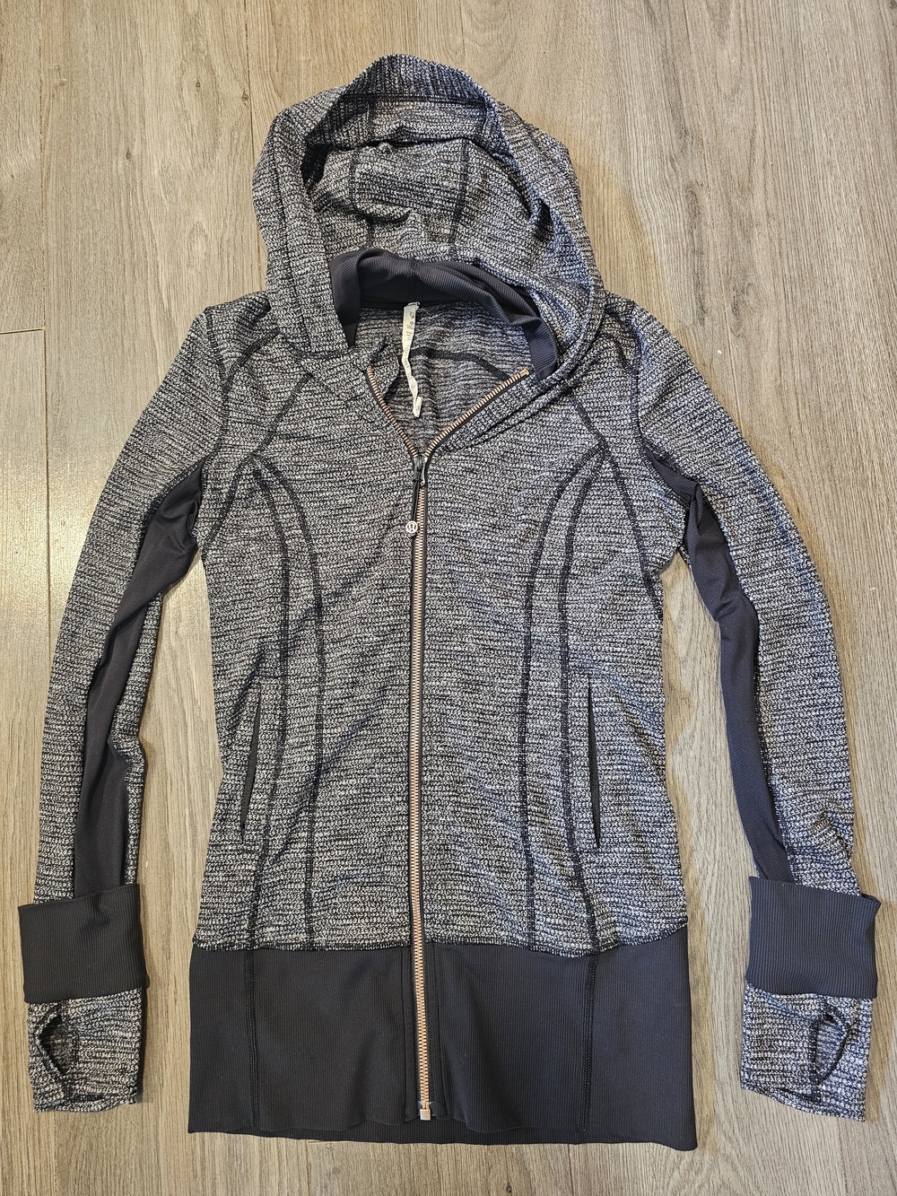 lululemon athletica Heathered Gray Full-Zip Hooded Jacket